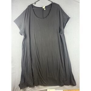 Pure Jill J Jill Women Short Sleeve Black Midi Dress Size 4X Cotton Modal